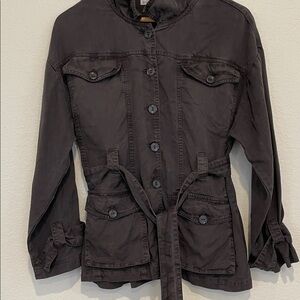YFB Young Fabulous & Broke Washed Black Utility Jacket Size Large